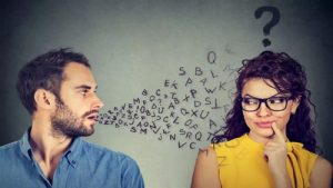 two people talking